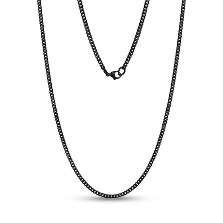 2mm Thin Cuban Link Chain - Unisex Necklaces - The Steel Shop