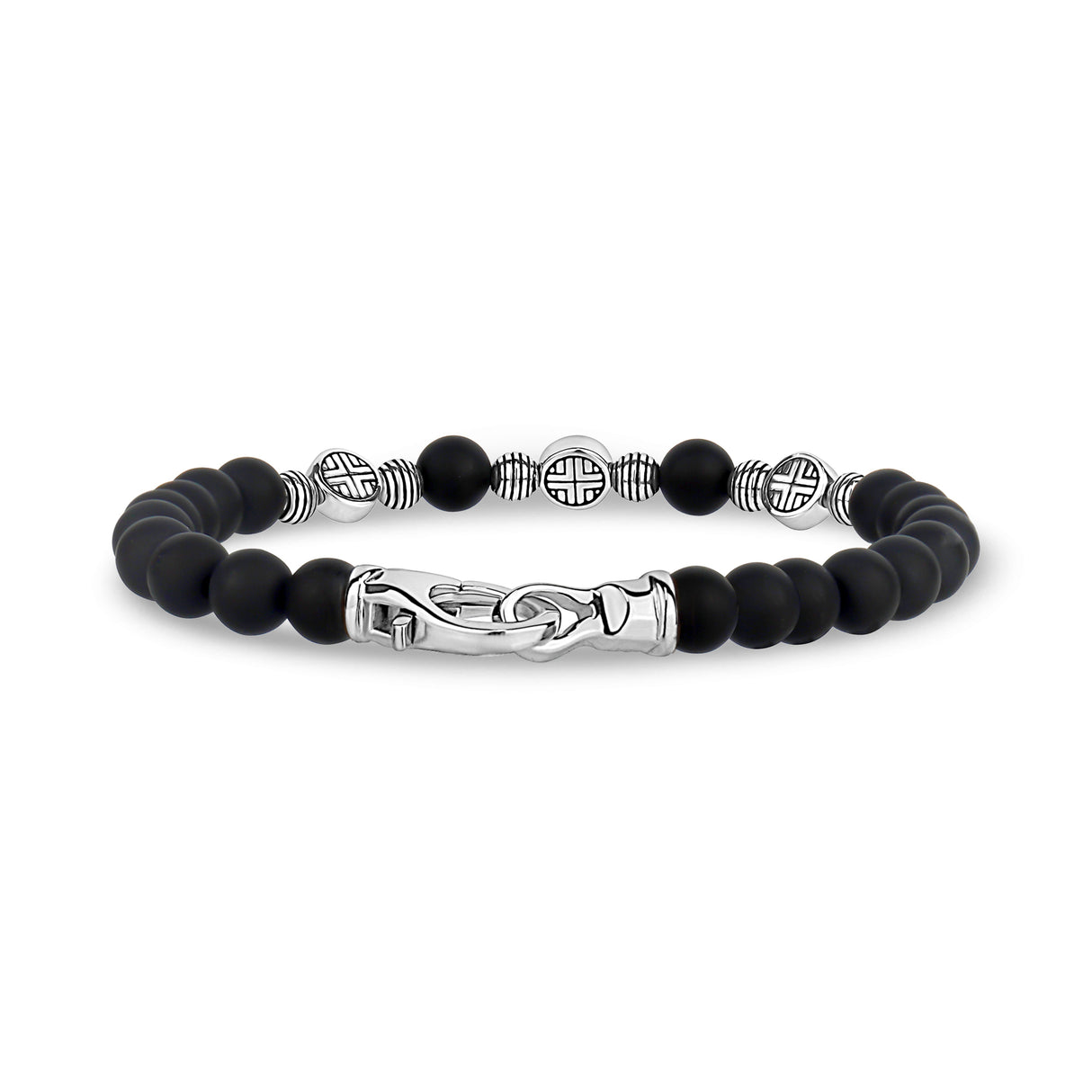 Midnight Shield Bead Bracelet | 4MM - Mens Steel Bead Bracelets - The Steel Shop