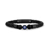 Black Leather Evil Eye Bracelet - Mens Steel Leather Bracelets - The Steel Shop