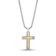 Two Tone Double Cross Pendant - Men Pendant - The Steel Shop