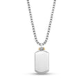 Beveled Edge Two Tone Dog Tag - Men Pendant - The Steel Shop