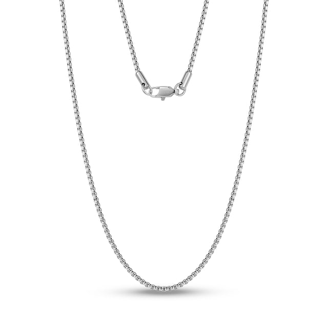 2mm Thin Round Box Link Chain - Unisex Necklaces - The Steel Shop