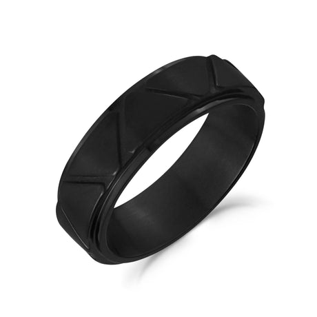 6mm三角形設計黑色可雕刻帶環