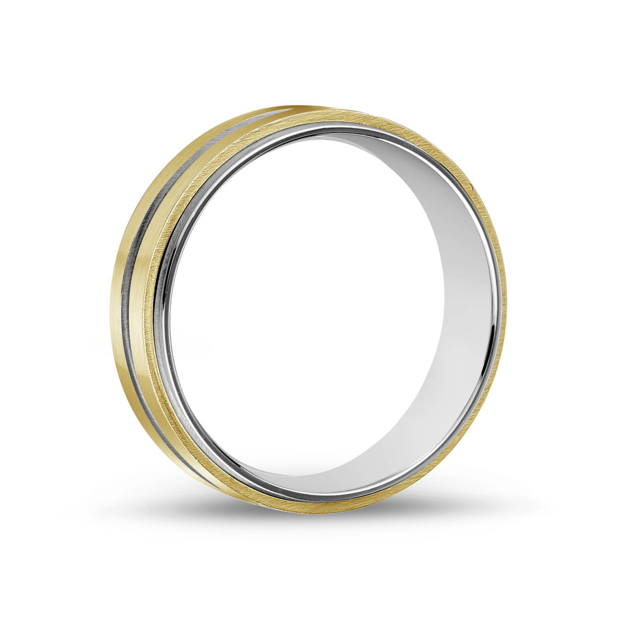男士戒指 - 7mm黃金不鏽鋼結婚戒指 - 可雕刻