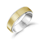 男士戒指 - 7mm金鋼結婚戒指 - 可雕刻