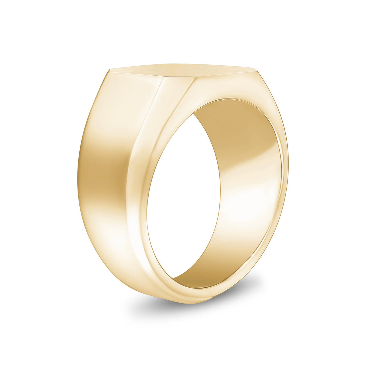 男士戒指 - 啞光閃亮的金鋼可雕刻方形圖章戒指