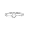 女士戒指 - 極簡不鏽鋼扭曲帶可雕刻的Hamsa戒指