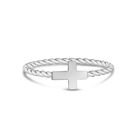 女士戒指 - 極簡不鏽鋼扭曲帶可堆疊交叉環