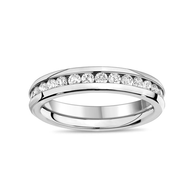 女士戒指 - 不鏽鋼槽鑲永恆戒指